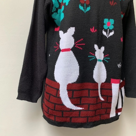 Vintage quirky fun car jumper fits uk 12 acrylic - Picture 3 of 10